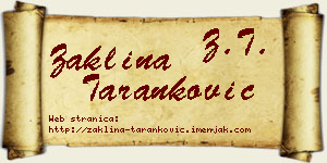 Žaklina Taranković vizit kartica